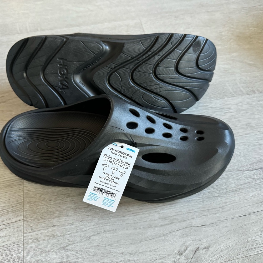 HOKA Men's Black Clogs
